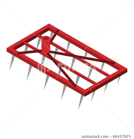 Seed tractor plow icon, isometric style 66457923