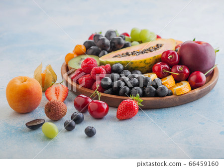 Fresh raw organic summer berries and exotic fruits 66459160