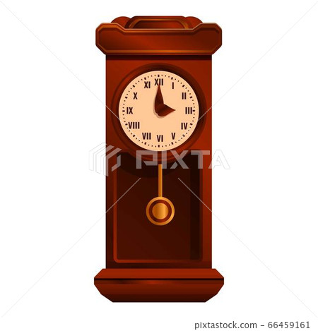 Bird pendulum clock icon, cartoon style 66459161
