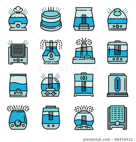 Humidifier icons set, outline style Humidifier icons set, outline style 66459432
