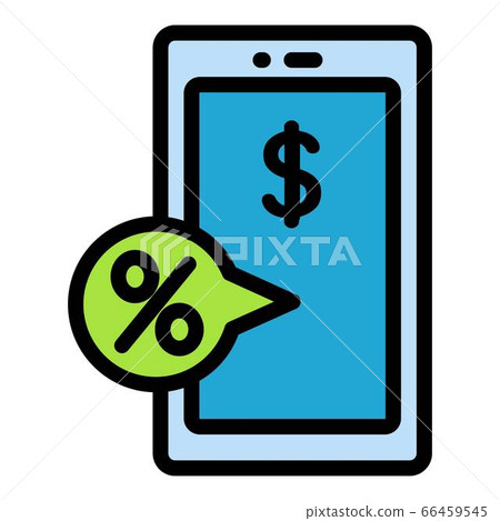 Smartphone money deposit icon, outline style Smartphone money deposit icon, outline style 66459545