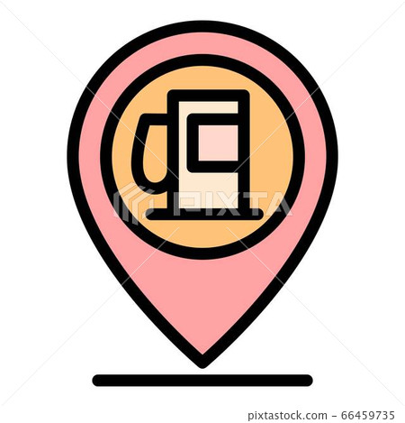 Gas station gps pin icon, outline style 66459735