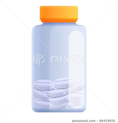 Capsule plastic jar icon, cartoon style - Stock Illustration [66459950 ...