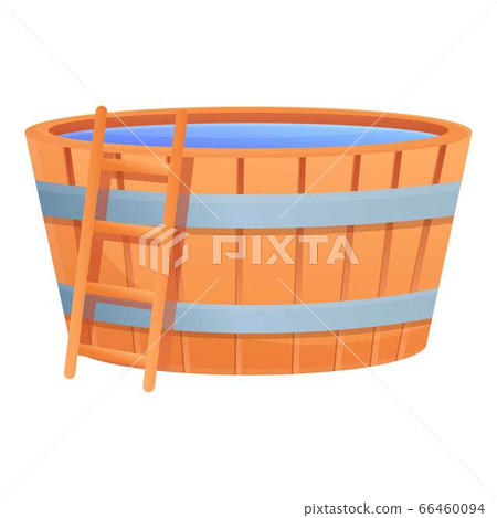 Sauna water basin icon, cartoon style 66460094