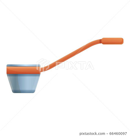 Metal sauna spoon icon, cartoon style 66460097