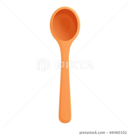 Sauna wood spoon icon, cartoon style 66460102
