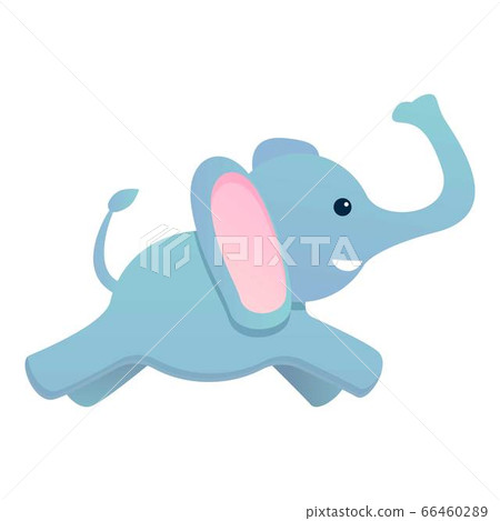 Running elephant icon, cartoon style 66460289