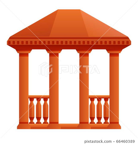 Wood gazebo icon, cartoon style 66460389