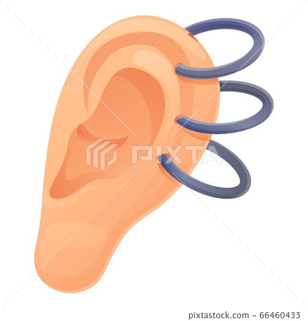 Ear piercing icon, cartoon style 66460433