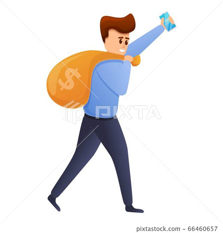 Man carrying outlet money bag