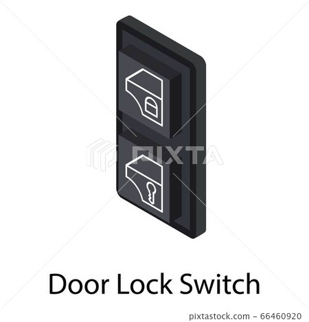 Door lock switch icon, isometric style Door lock switch icon, isometric style 66460920