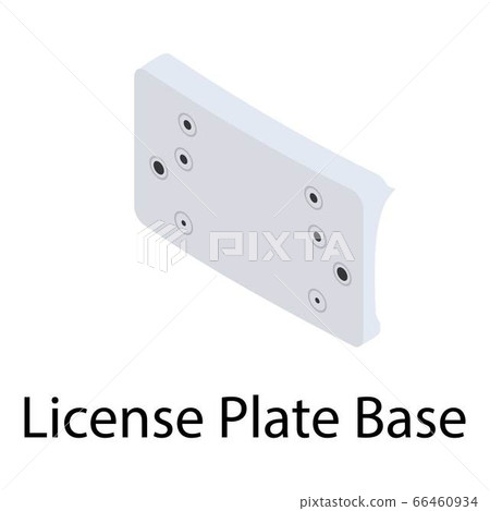 License plate base icon, isometric style License plate base icon, isometric style 66460934