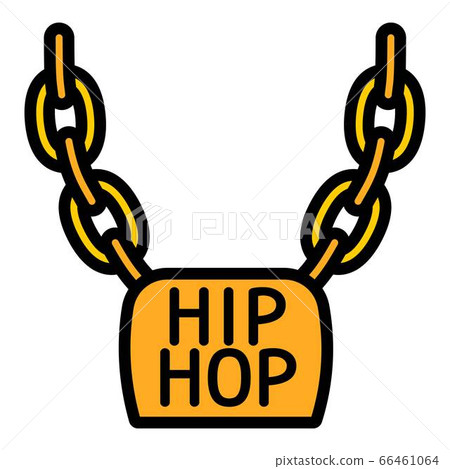 Hiphop necklace icon, outline style 66461064