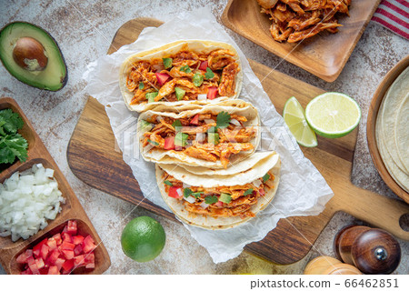 mexican shredded chicken tacos with ingredients mexican shredded chicken tacos with ingredients 66462851