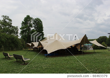 BBQ barbecue set outdoor outdoor concert bench tent Nagai Botanical Garden festival lawn 66463379