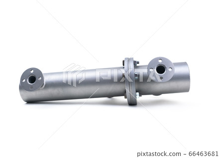 Shell and tube heat exchanger isolated on white Shell and tube heat exchanger isolated on white 66463681