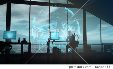 Web developer at the computer on a background... - Stock Illustration  [66464411] - PIXTA