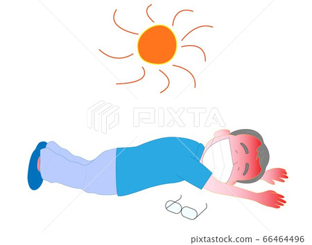An elderly person wearing a mask to prevent new coronavirus infection fell. But 66464496