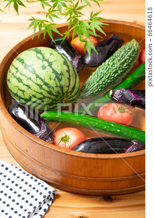 Cool summer vegetables in a tub Cool summer vegetables in a tub 66464618