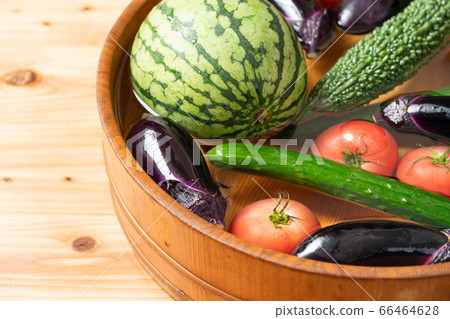 Cool summer vegetables in a tub Cool summer vegetables in a tub 66464628