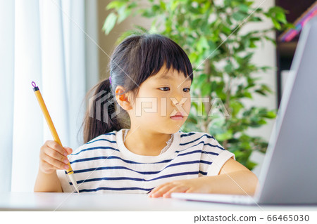 Girl doing calligraphy for online lessons Girl doing calligraphy for online lessons 66465030