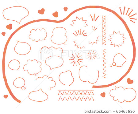 語音泡沫套裝01_05(手繪水彩風格的語音泡沫和心形) 語音泡沫套裝01_05(手繪水彩風格的語音泡沫和心形) 66465650