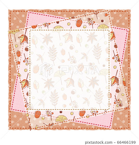 拼布圖案模式框架背景材料文本空間秋天的落葉 66466199
