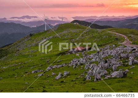 Natural landscape of Shikoku Karst in the evening Natural landscape of Shikoku Karst in the evening 66466735