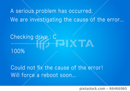 Illustration of a fictitious blue screen error screen Only screen Illustration of a fictitious blue screen error screen Only screen 66466960