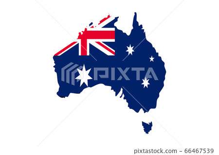 Australia map with flag texture on  white background, illustration,textured , Symbols of Australia,for advertising ,promote, TV commercial, ads, web design, magazine, news paper, vector illustration 66467539