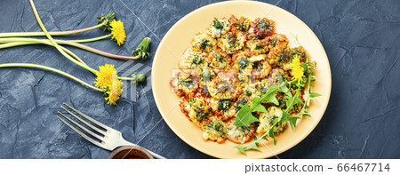 Fried dandelion flowers 66467714