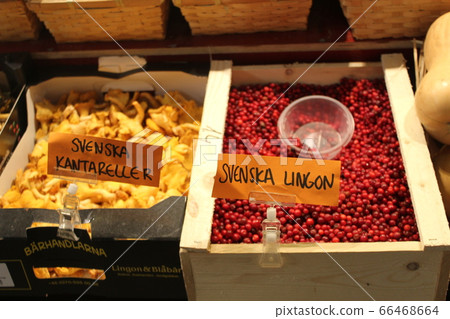Lingonberry and cantarelle Lingonberry and cantarelle 66468664