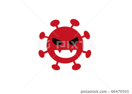 [Social issues] Image of new coronavirus (white background) 66470503