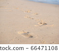 footprint on sandy beach 66471108