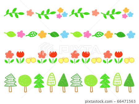 Tree and flower line - Stock Illustration [66471563] - PIXTA