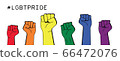 Lgbt Pride with Raised Rainbow Colored Fist 66472076