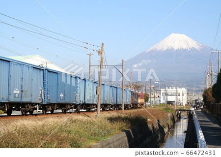 Mt. Fuji and freight train Gakunan Railway Shizuoka Prefecture 66472431