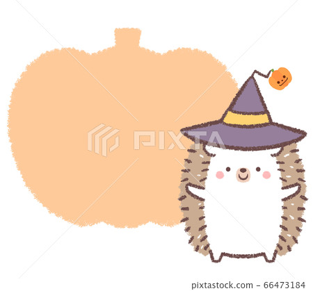 Halloween hedgehog pumpkin frame 66473184