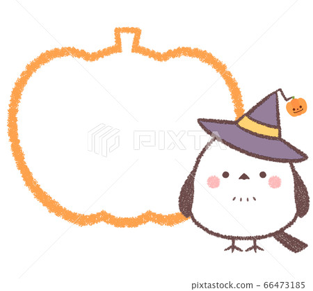 Halloween striped pumpkin line frame 66473185