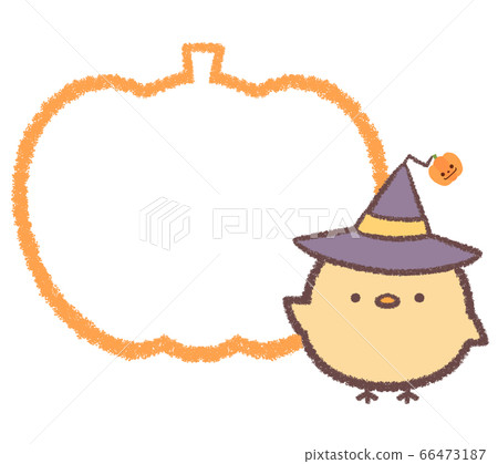 萬聖節小雞南瓜線框 66473187