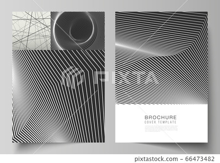Vector layout of A4 format modern cover mockups design templates for brochure, flyer, booklet, report. Geometric abstract background, futuristic science and technology concept for minimalistic design. Vector layout of A4 format modern cover mockups design templates for brochure, flyer, booklet, report. Geometric abstract background, futuristic science and technology concept for minimalistic design. 66473482