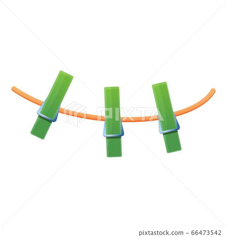 Clothes pins wire icon, cartoon style Clothes pins wire icon, cartoon style 66473542