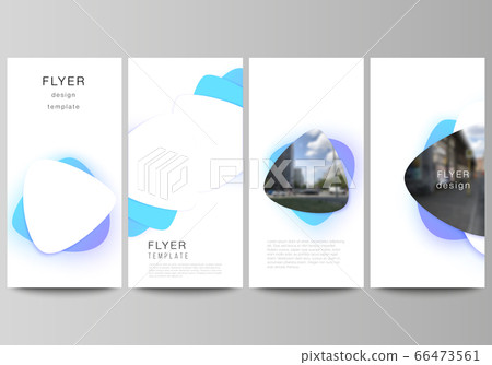 The minimalistic vector illustration of the editable layout of flyer, banner design templates. Blue color gradient abstract dynamic shapes, colorful geometric template design. The minimalistic vector illustration of the editable layout of flyer, banner design templates. Blue color gradient abstract dynamic shapes, colorful geometric template design. 66473561