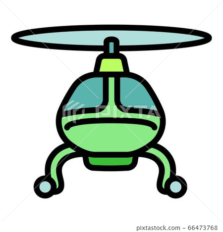 Flying helicopter icon, outline style 66473768