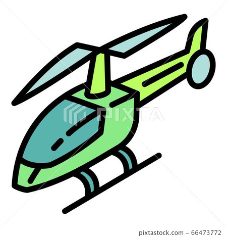 Military helicopter icon, outline style Military helicopter icon, outline style 66473772