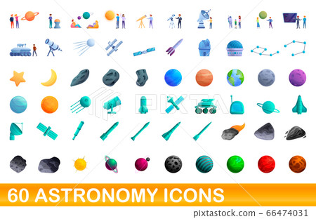 60 astronomy icons set, cartoon style 60 astronomy icons set, cartoon style 66474031