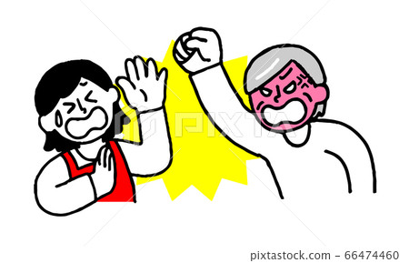 Senior woman hitting and apron woman suffering violence (simple) Senior woman hitting and apron woman suffering violence (simple) 66474460