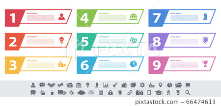 Infographic design business concept with 9 steps 66474613