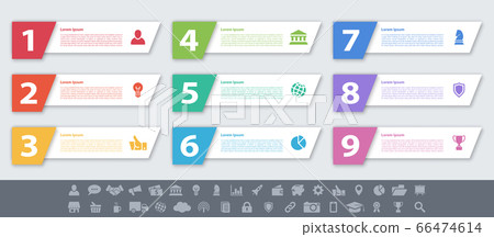 Infographic design business concept with 9 steps 66474614