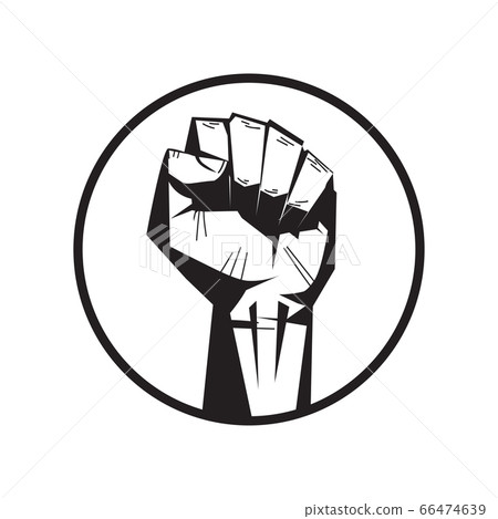 black lives matter banner raised up fist awareness campaign against racial discrimination of dark skin color black lives matter banner raised up fist awareness campaign against racial discrimination of dark skin color 66474639